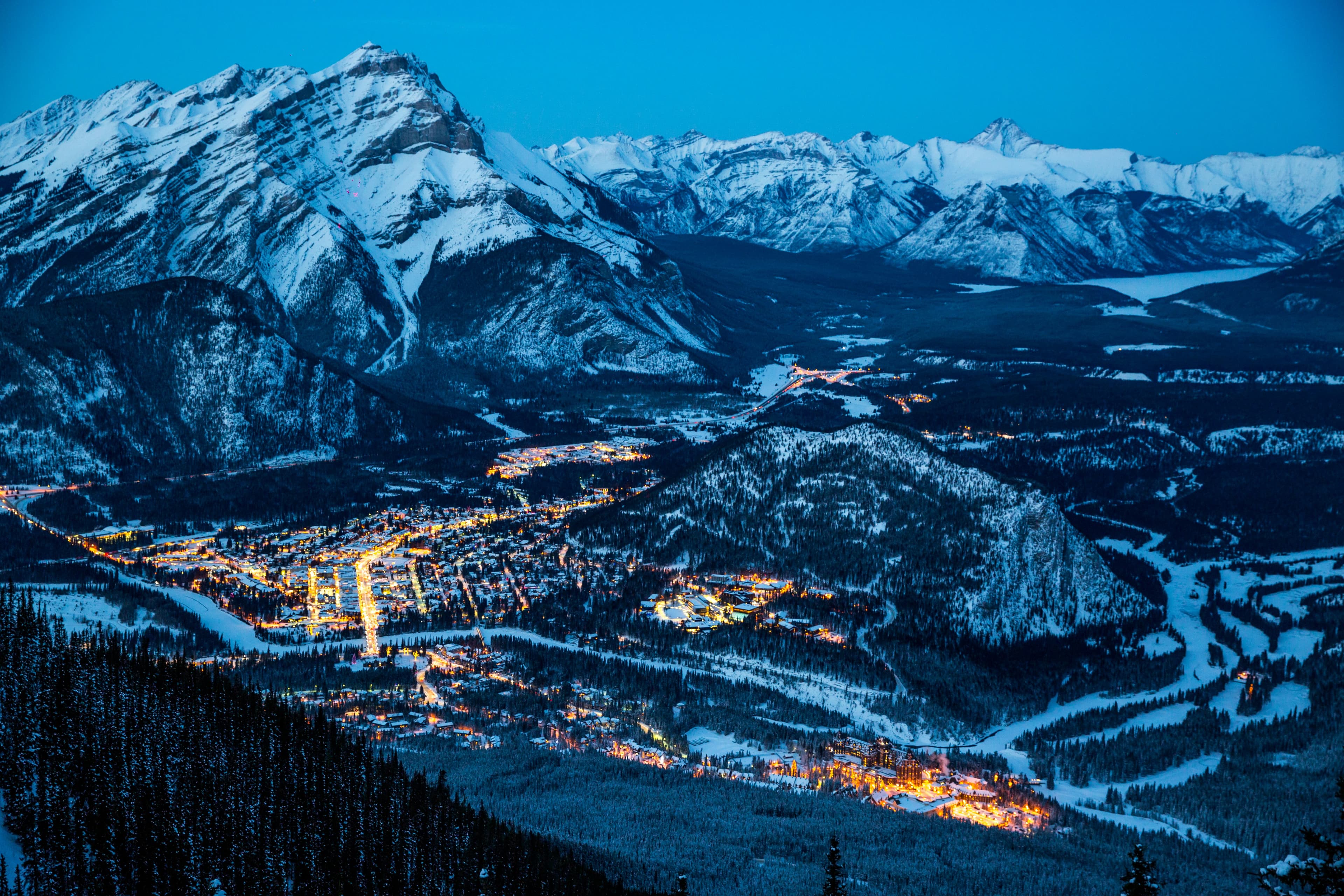 Banff townsite at twilight